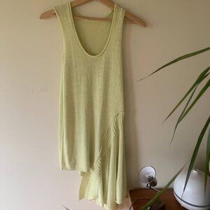 Vintage asymmetrical yellow tank top - size small - fairycore
